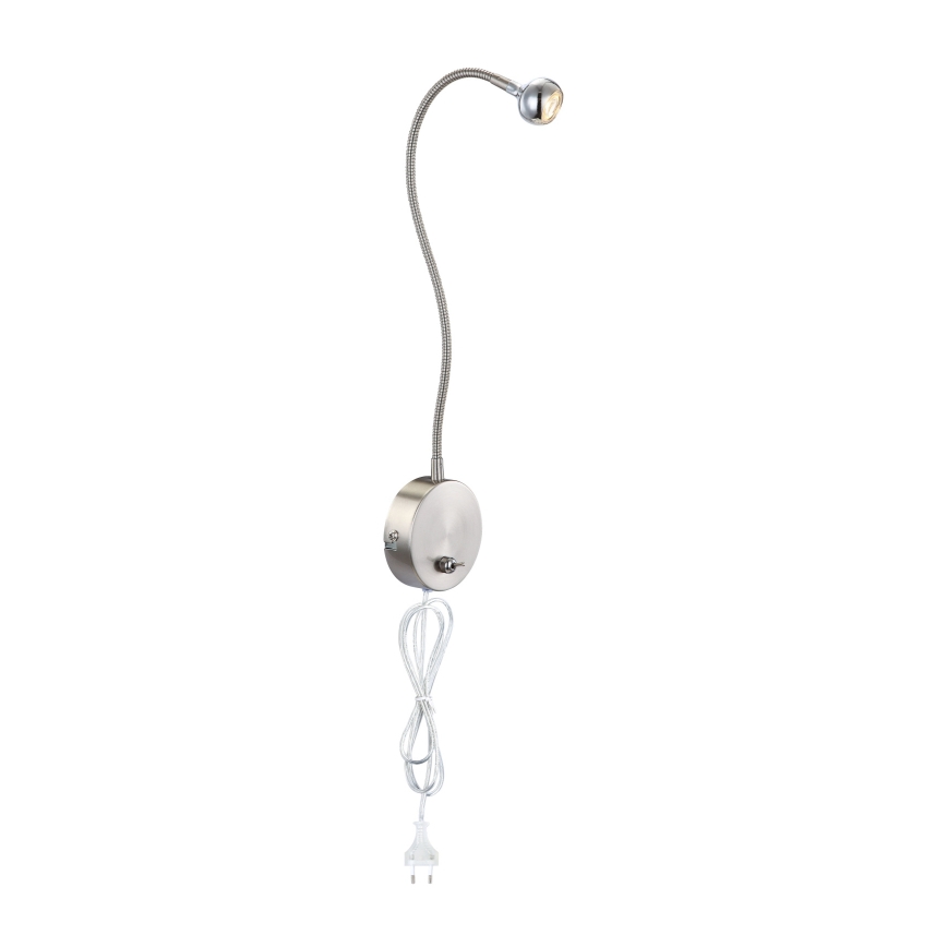 Globo - LED fleksibilna namizna svetilka LED/3W/230V sijajni krom