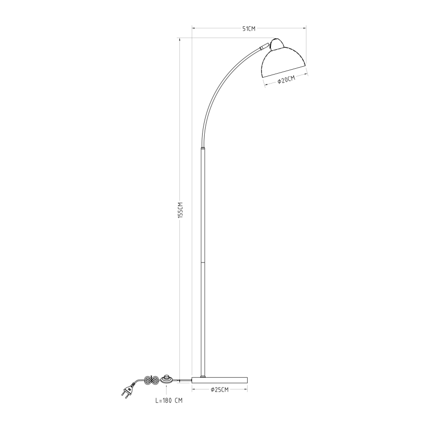 GLOBO 24703SR - Stoječa svetilka ANITA 1xE27/40W/230V