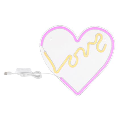 Globo - LED Neonska stenska dekoracija LED/3W/USB heart