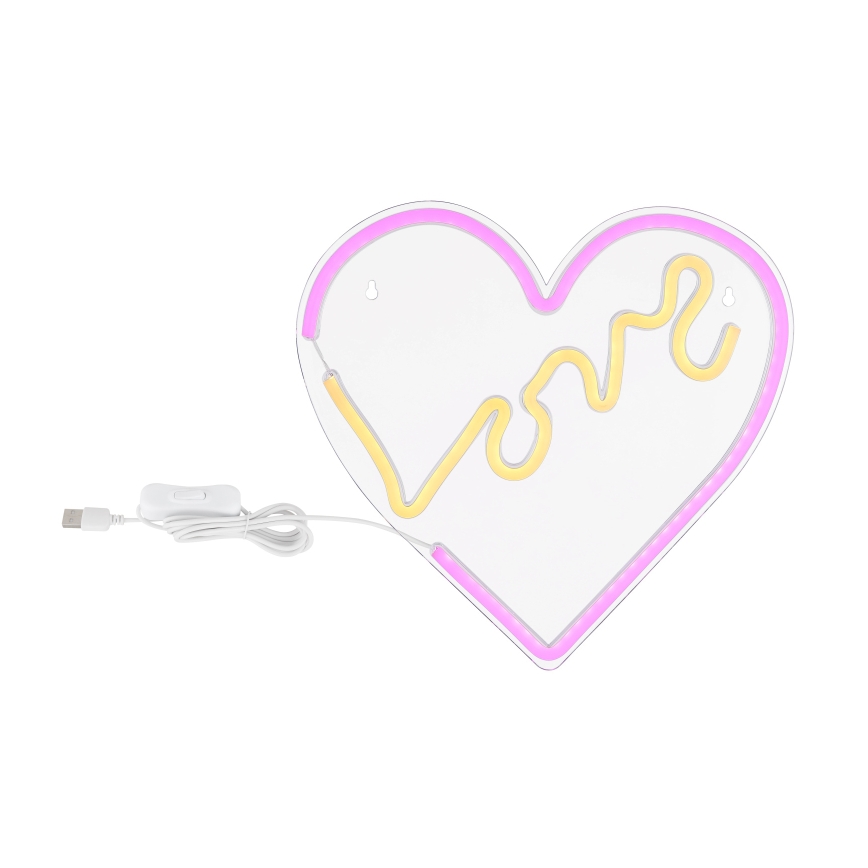 Globo - LED Neonska stenska dekoracija LED/3W/USB heart
