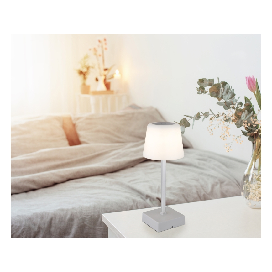 Globo - LED Zatemnitvena namizna svetilka na dotik LED/2W/5V 3000/4500/6500K 800 mAh srebrna
