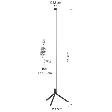 Globo - LED RGB Zatemnitvena talna svetilka LED/7W/5V + Daljinski upravljalnik