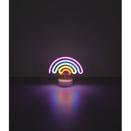 Globo - LED Neonska namizna dekoracija LED/2W/3xAA mavrica