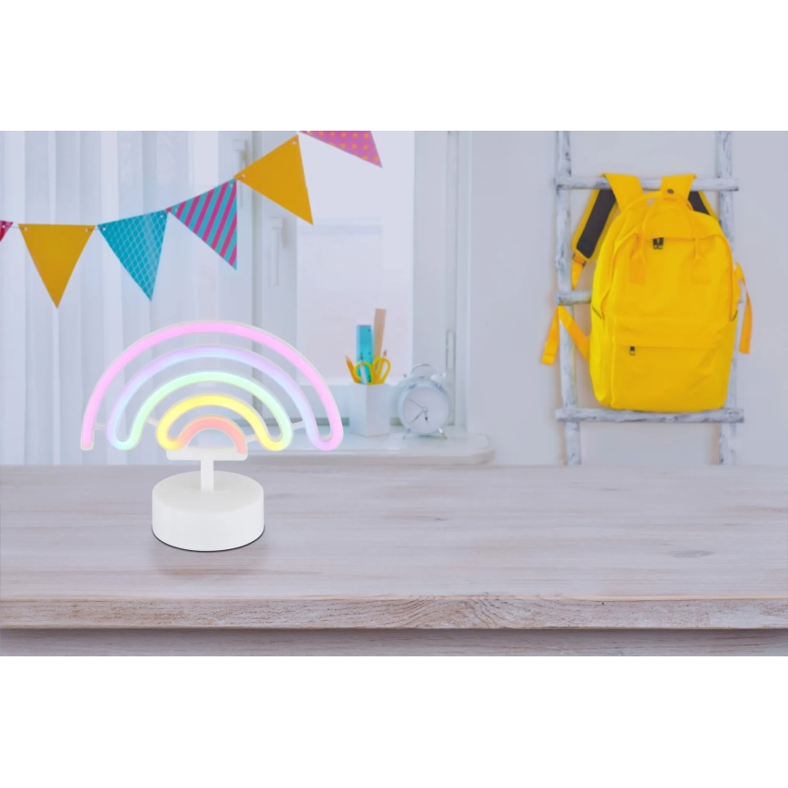 Globo - LED Neonska namizna dekoracija LED/2W/3xAA mavrica