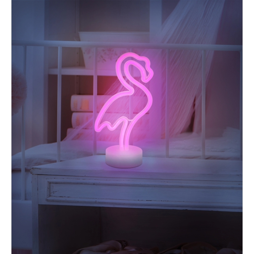 Globo - LED Neonska namizna dekoracija LED/2W/3xAA plamenec