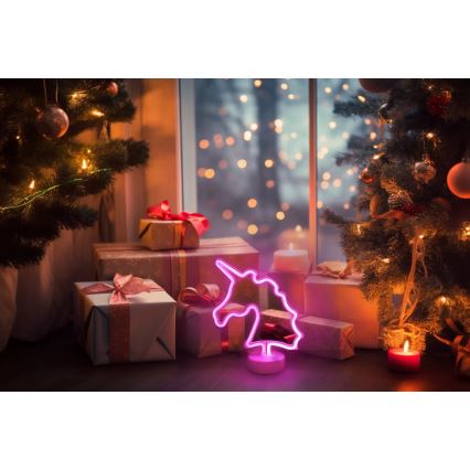 Globo - LED Neonska miza dekoracija LED/2W/3xAA samorog