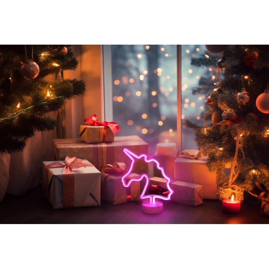 Globo - LED Neonska miza dekoracija LED/2W/3xAA samorog