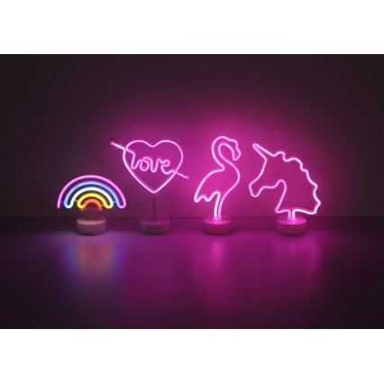 Globo - LED Neonska miza dekoracija LED/2W/3xAA samorog