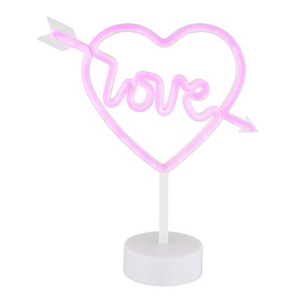 Globo - LED Neonska miza dekoracija LED/2W/3xAA heart