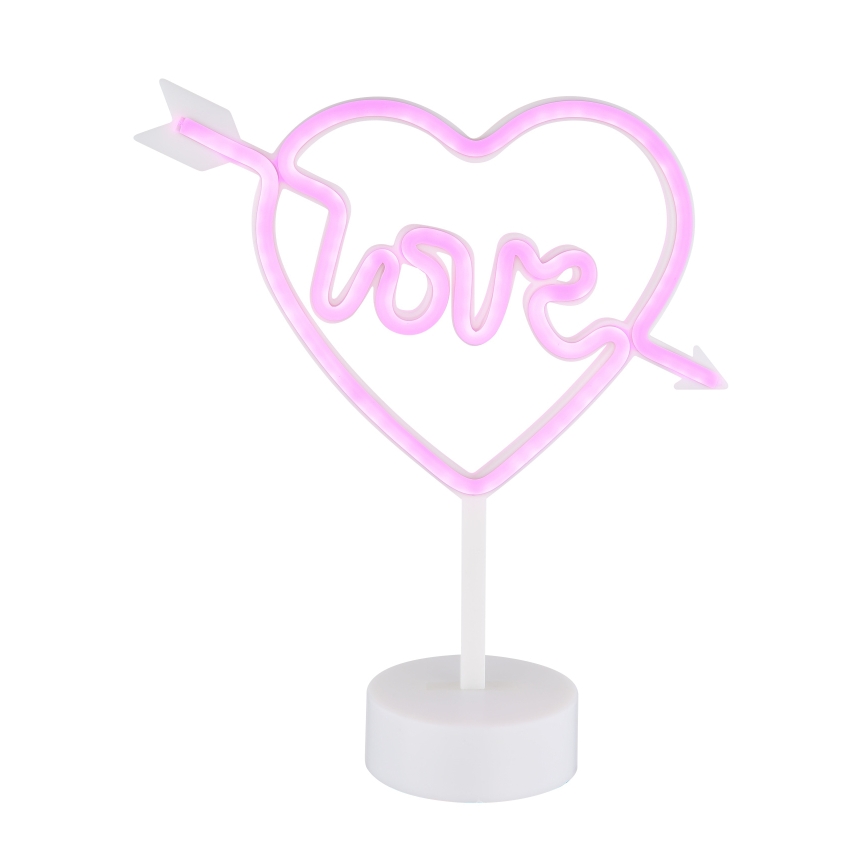 Globo - LED Neonska miza dekoracija LED/2W/3xAA heart