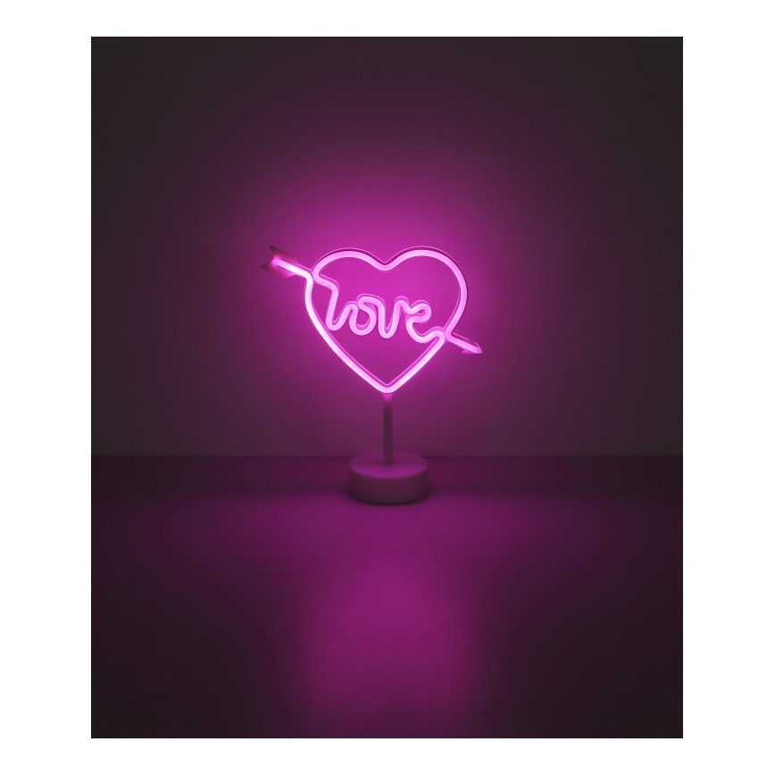 Globo - LED Neonska miza dekoracija LED/2W/3xAA heart