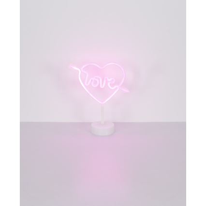Globo - LED Neonska miza dekoracija LED/2W/3xAA heart