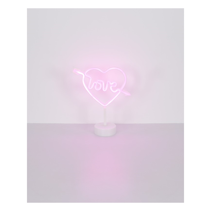 Globo - LED Neonska miza dekoracija LED/2W/3xAA heart