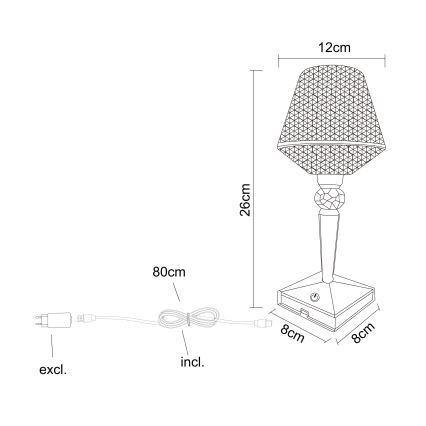 Globo - LED Zatemnitvena namizna svetilka na dotik LED/1W/5V 2700/4000/6500K 800 mAh