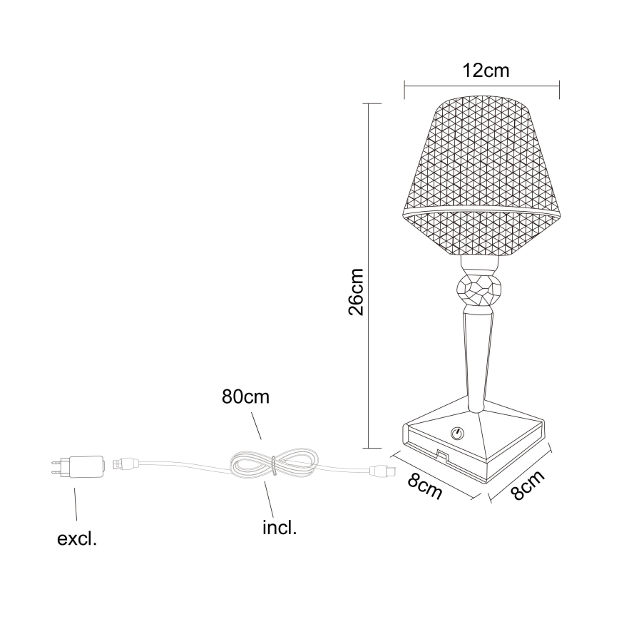 Globo - LED Zatemnitvena namizna svetilka na dotik LED/1W/5V 2700/4000/6500K 800 mAh