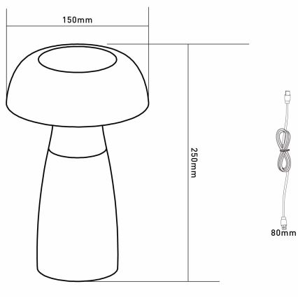 Globo - LED zatemnjevalna polnilna namizna svetilka LED/1,5W/5V 800 mAh 2700K/4000K/6500K