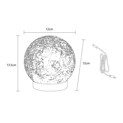 Globo - LED Okrasna polnilna namizna svetilka 25xLED/0,06W/5V 600 mAh IP44