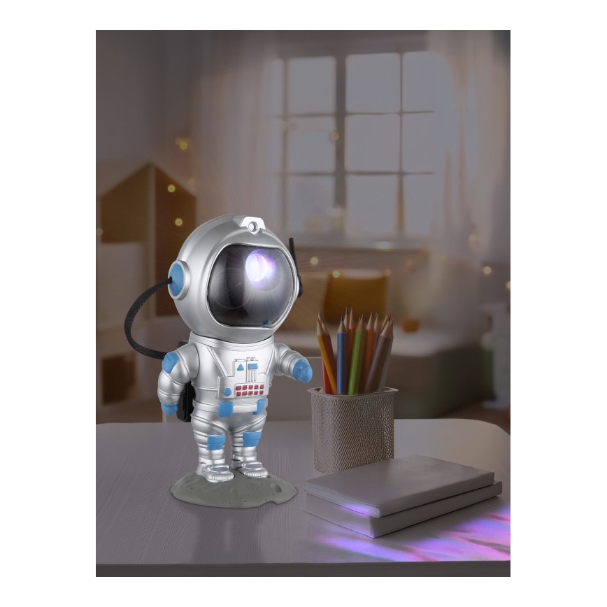 Globo - LED RGB Namizna svetilka LED/4,5W/5V astronaut srebrna
