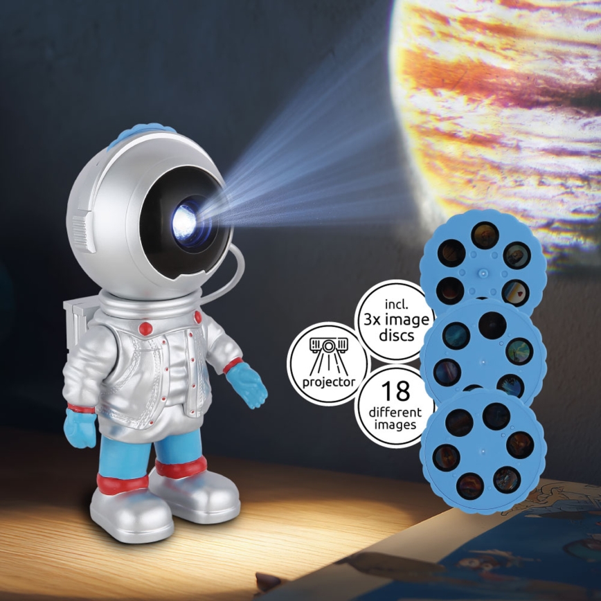 Globo - zatemnjevalni LED projektor LED/3W/5V astronavt