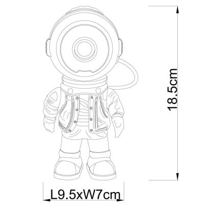 Globo - zatemnjevalni LED projektor LED/3W/5V astronavt