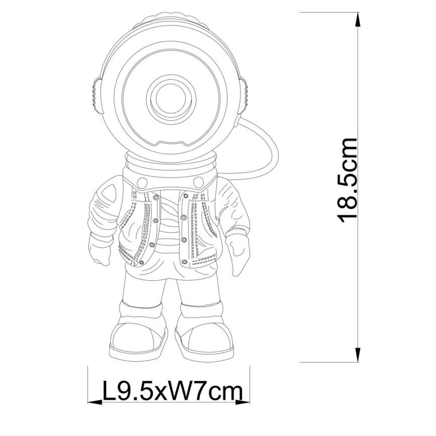 Globo - zatemnjevalni LED projektor LED/3W/5V astronavt