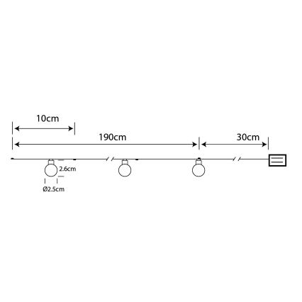 Globo - LED  veriga 20xLED/2xAA 2,2m topla bela