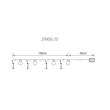 Globo 29900-20 - LED Okrasna veriga 20xLED/0,03W/2xAA