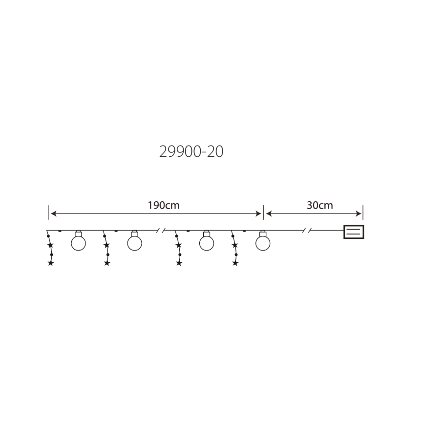 Globo 29900-20 - LED Okrasna veriga 20xLED/0,03W/2xAA