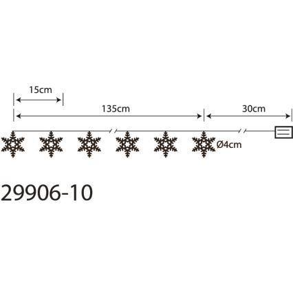 Globo 29906-10 - LED Okrasna veriga 10xLED/0,03W/2xAA