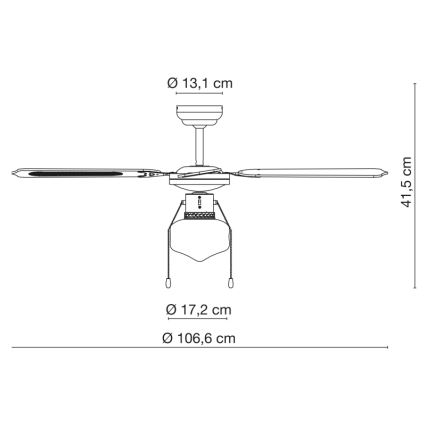 Globo - Stropni ventilator 1xE27/60W/230V