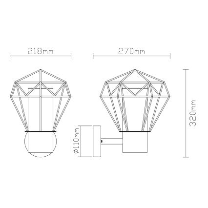 Globo - Zunanja stenska svetilka 1xE27/15W/230V IP44