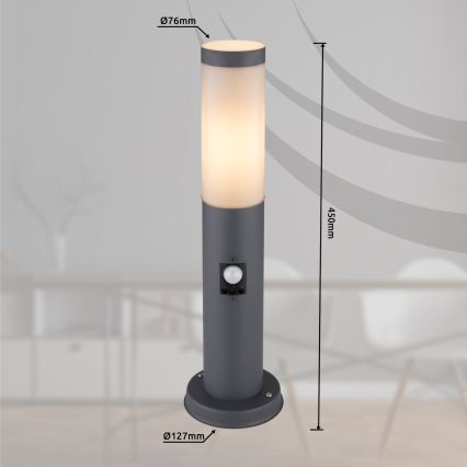 Globo - zunanja svetilka s senzorjem 1xE27/15W/230V 45 cm IP44