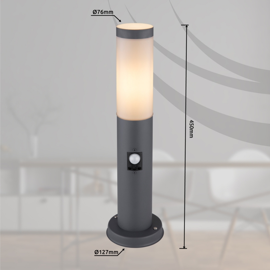 Globo - zunanja svetilka s senzorjem 1xE27/15W/230V 45 cm IP44