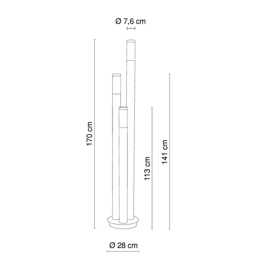 Globo - Zunanja svetilka 3xE27/60W/230V 170 cm IP44