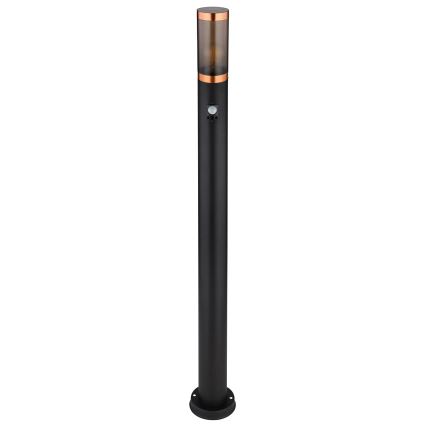 Globo - Zunanja senzorska svetilka 1xE27/15W/230V IP44 110 cm črna/baker
