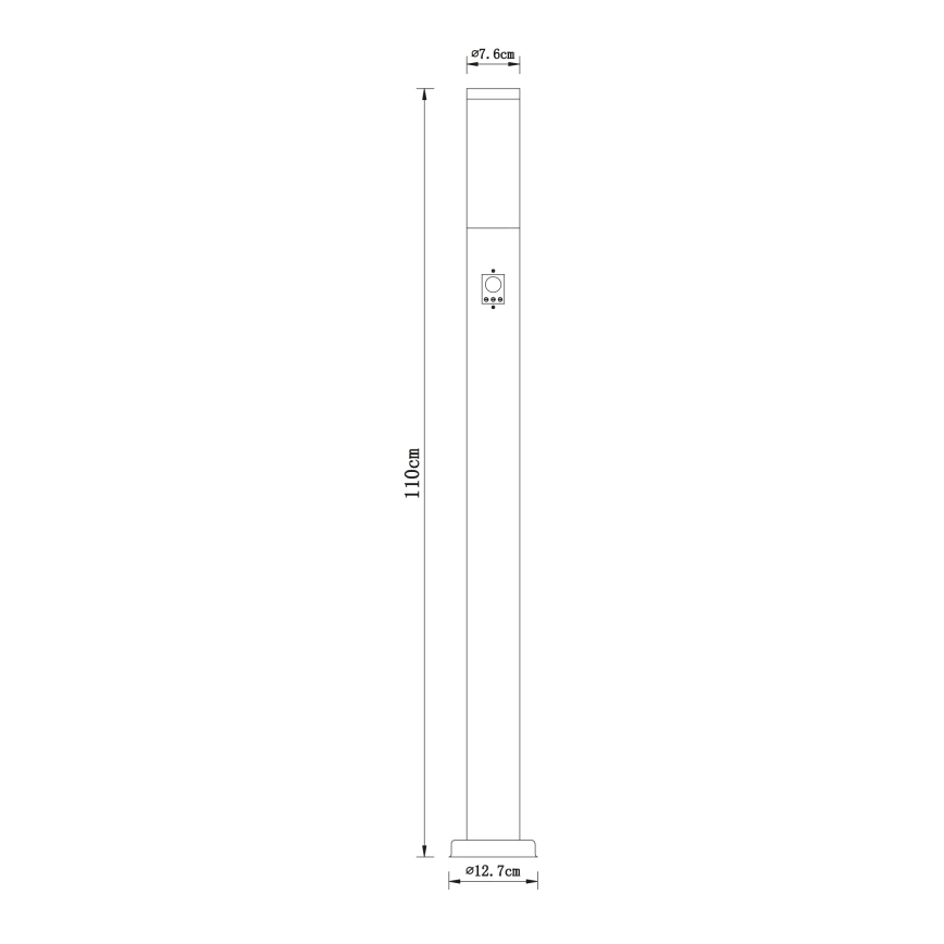 Globo - Zunanja senzorska svetilka 1xE27/60W/230V 110 cm IP44