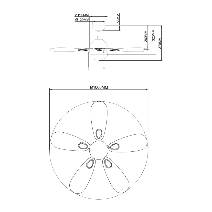 Globo - Stropni ventilator 1xE14/60W/230V