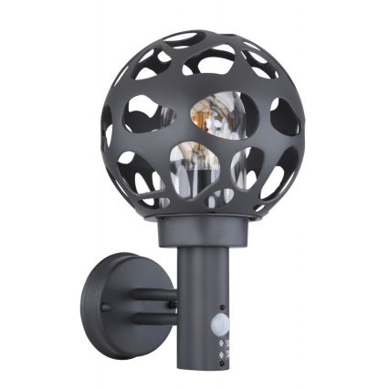 Globo - Zunanja stenska svetilka s senzorjem 1xE27/15W/230V IP44