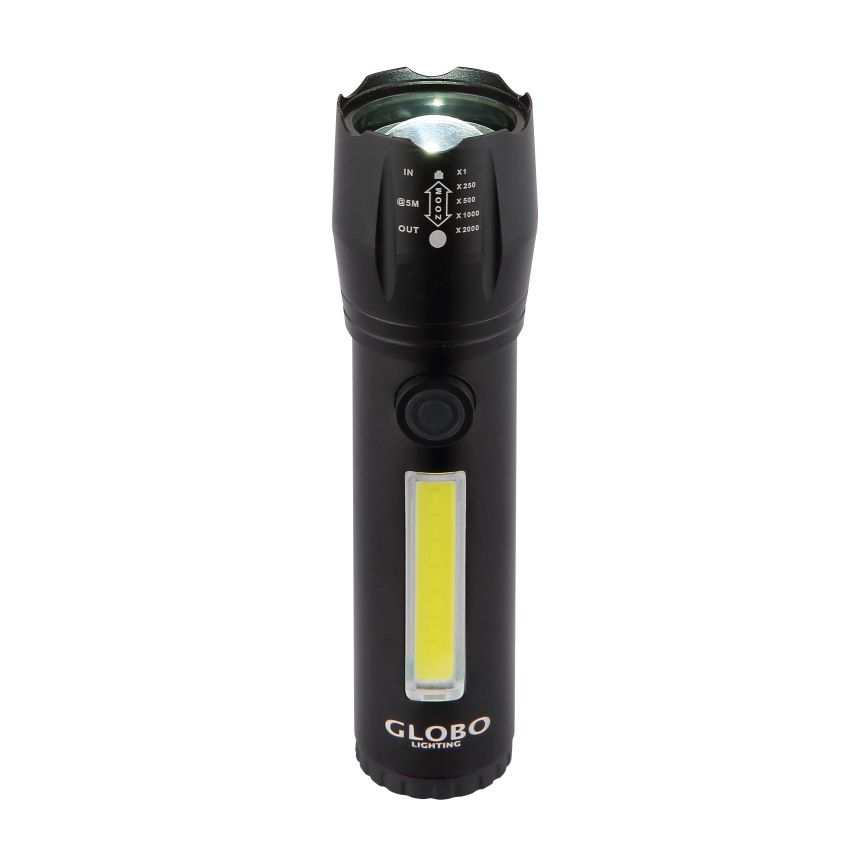 Globo - LED Polnilna baterijska svetilka LED/3W/5V + COB/3W 5500K 1200 mAh