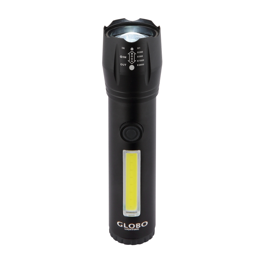 Globo - LED Polnilna baterijska svetilka LED/3W/5V + COB/3W 5500K 1200 mAh