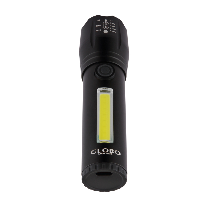 Globo - LED Polnilna baterijska svetilka LED/3W/5V + COB/3W 5500K 1200 mAh