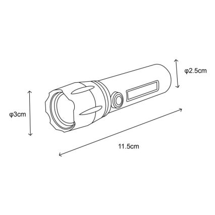 Globo - LED Polnilna baterijska svetilka LED/3W/5V + COB/3W 5500K 1200 mAh
