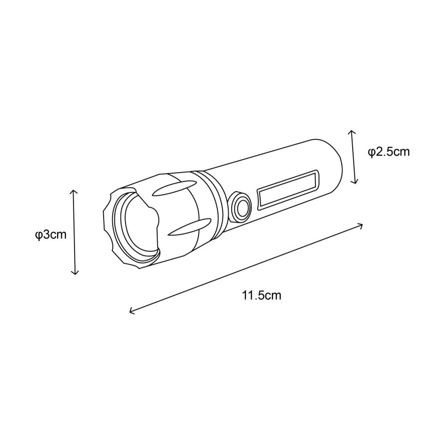 Globo - LED Polnilna baterijska svetilka LED/3W/5V + COB/3W 5500K 1200 mAh