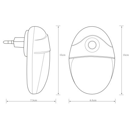 Globo - LED Orientacijska svetilka v vtičnico s senzorjem 4xLED/0,6W/230V