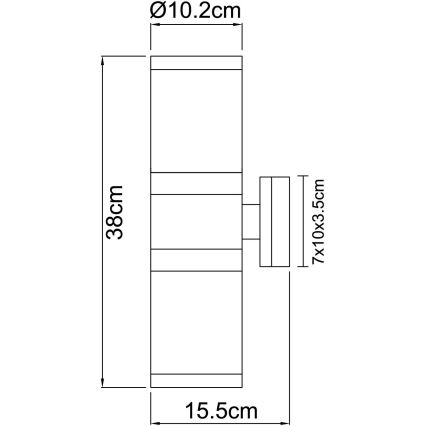 GLOBO 32014-2 - Zunanja stenska svetilka XELOO 2xE27/60W IP44