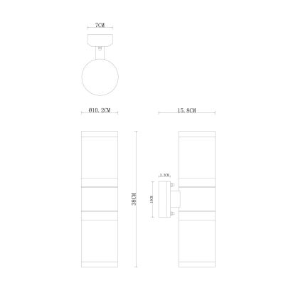 Globo - Zunanja stenska svetilka 2xE27/60W/230V IP44