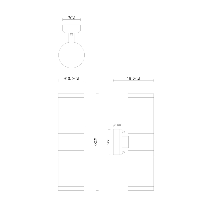 Globo - Zunanja stenska svetilka 2xE27/60W/230V IP44