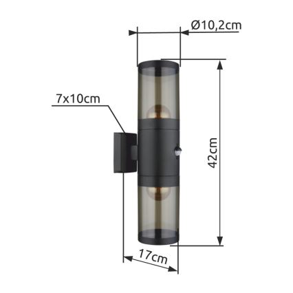 Globo - Zunanja stenska svetilka 2xE27/60W/230V IP44