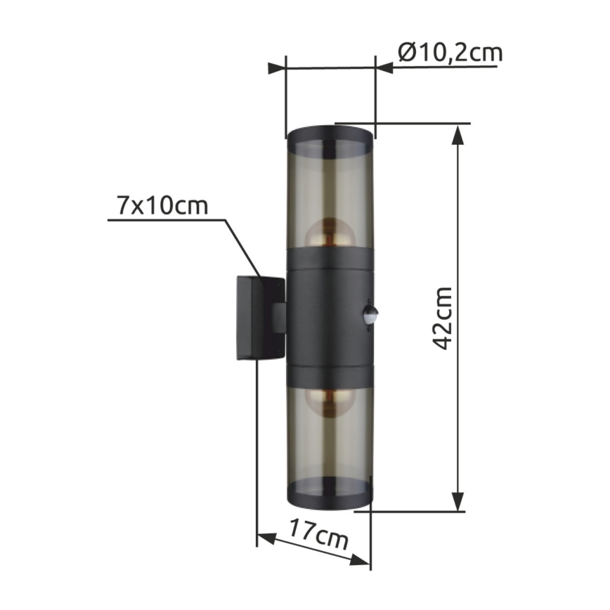 Globo - Zunanja stenska svetilka 2xE27/60W/230V IP44