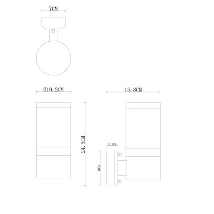 Globo - Zunanja stenska svetilka 1xE27/60W/230V IP44